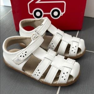 See Kai Run White Leather Fisherman Sandals for Kids